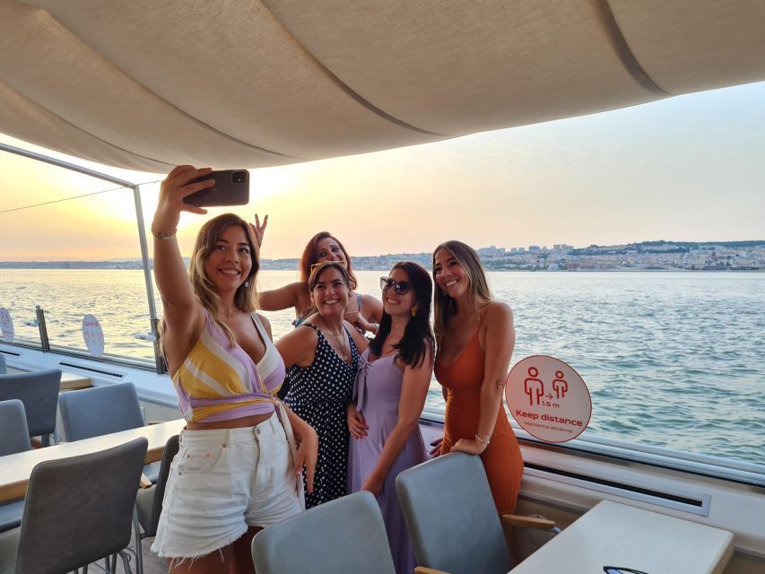 Lisbon: Sunset Cruise with Welcome Drink and Snacks - Getting on board: what the ship feels like at sunset